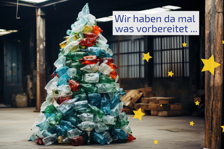 Weihnachtsbaum aus Kunststoff-Flaschen